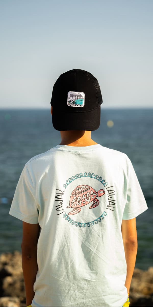 Turquoise turtle mini hossegor t-shirt