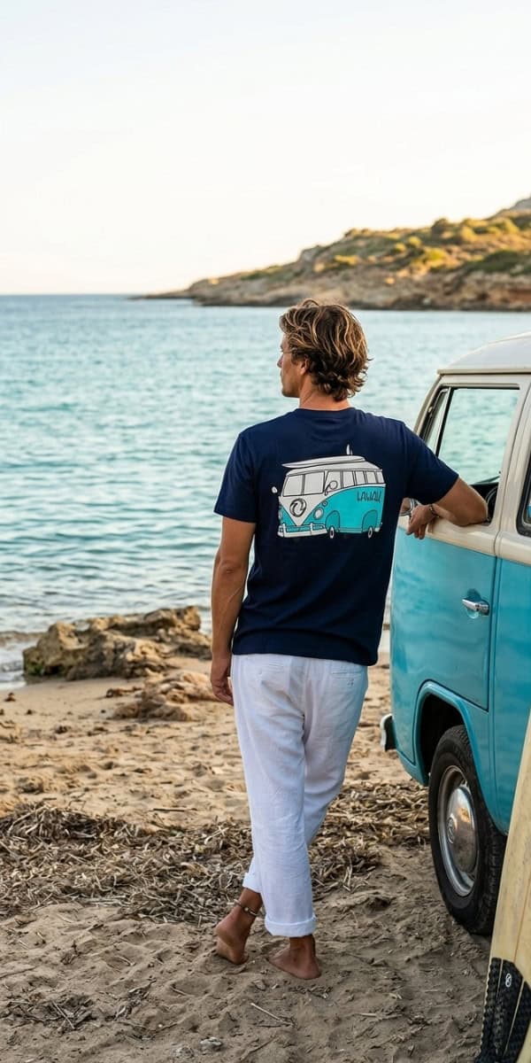 Sustainable navy blue van t-shirt