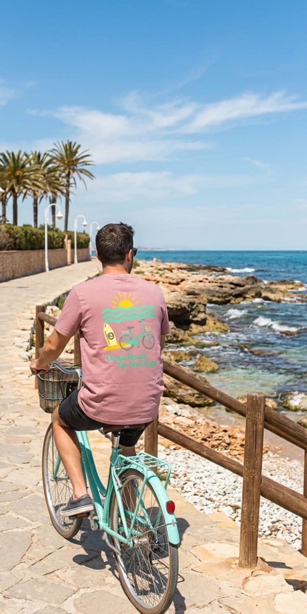 Pink Hossegor Bike T-shirt - Image 2