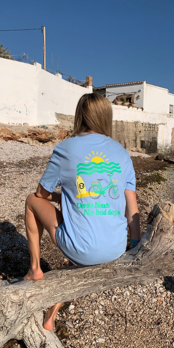 Unisex White Bike T-Shirt | Organic Cotton – Lawak Dénia