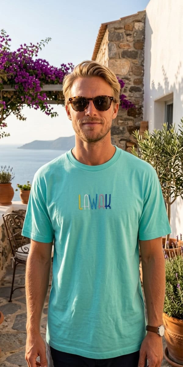 Lawak sustainable turquoise t-shirt