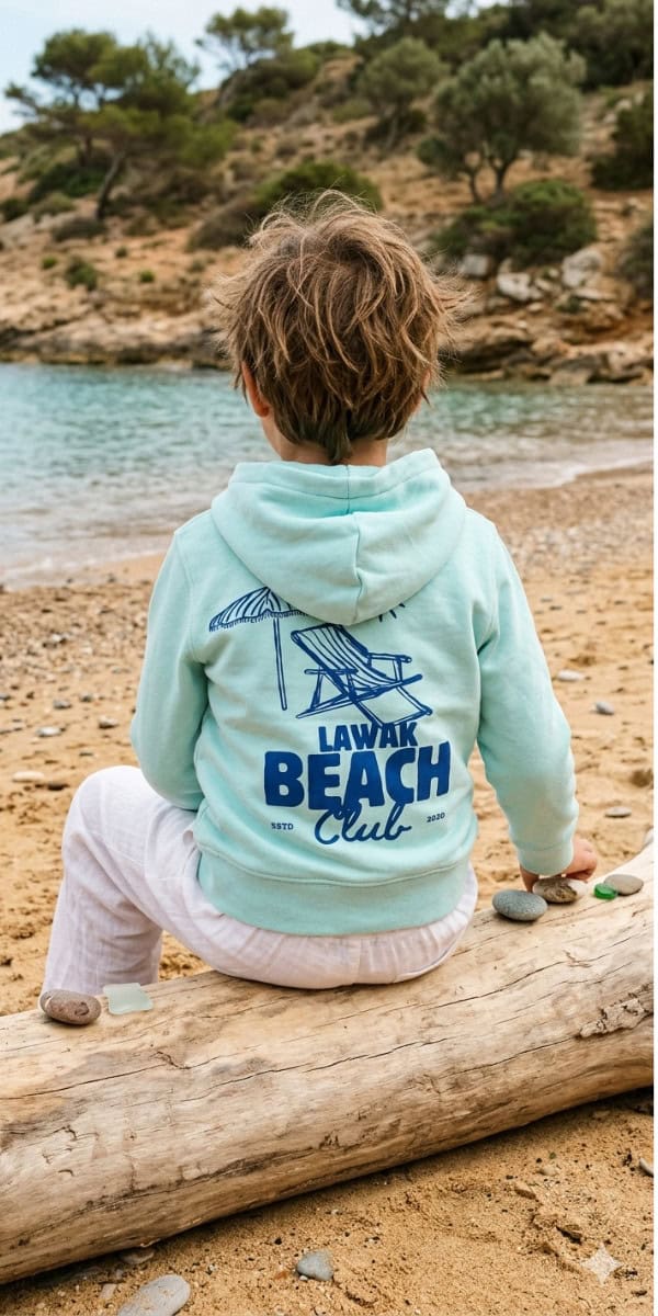 Sudadera infantil Beach Club Turquesa