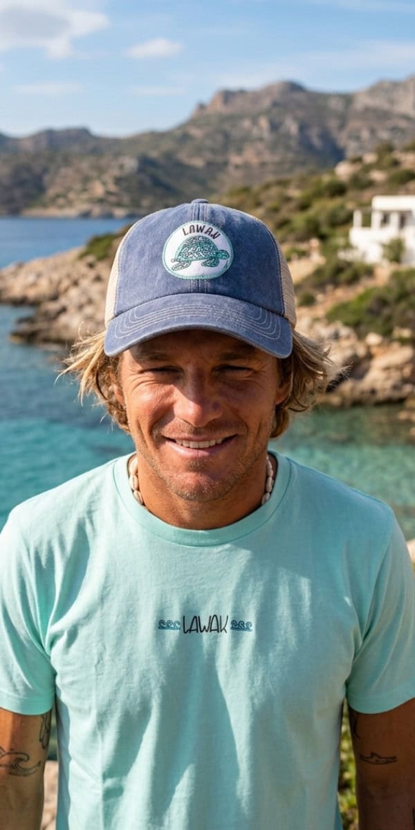 Blue mesh turtle cap