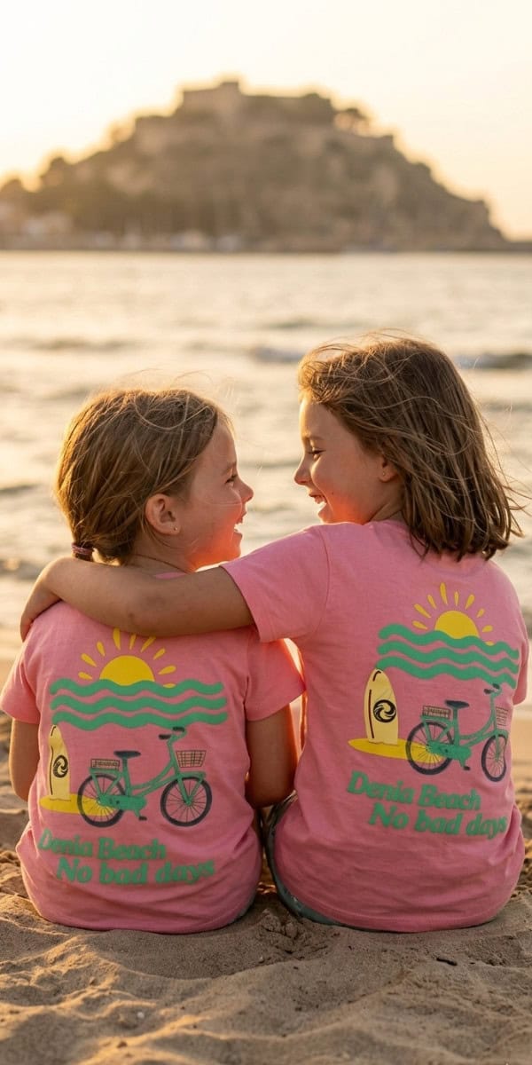 Denia beach pink children's t-shirt