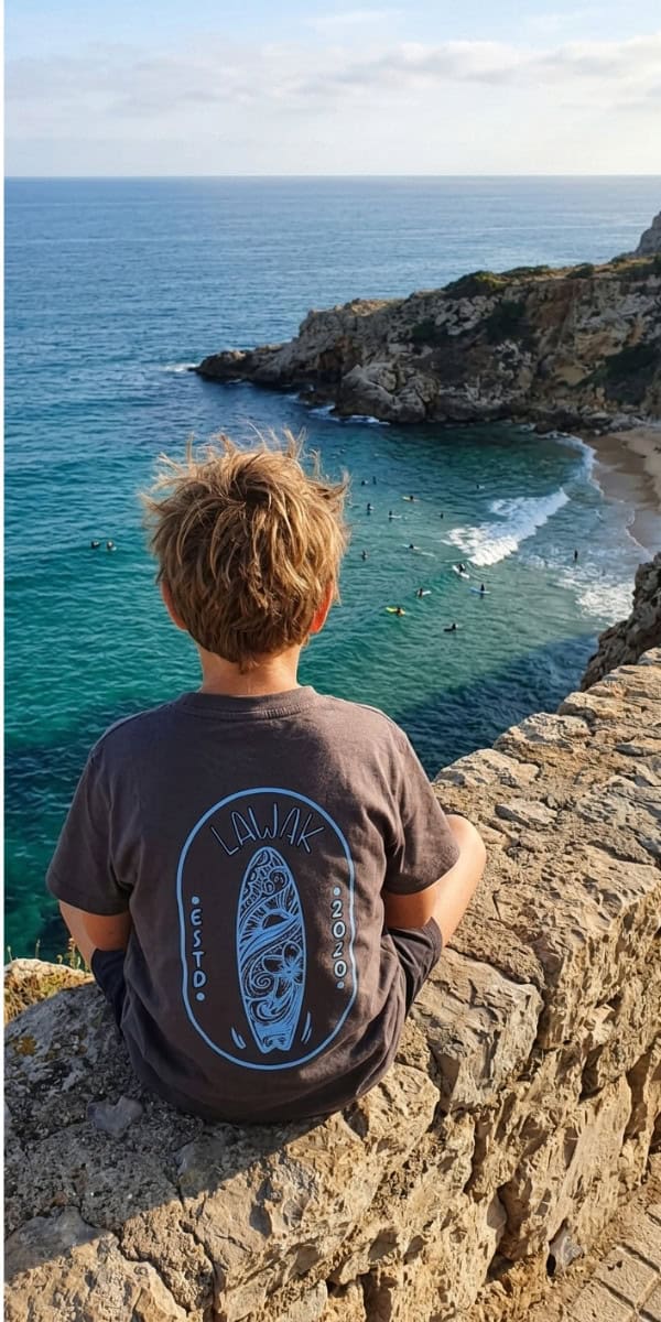 Camiseta niño tabla gris